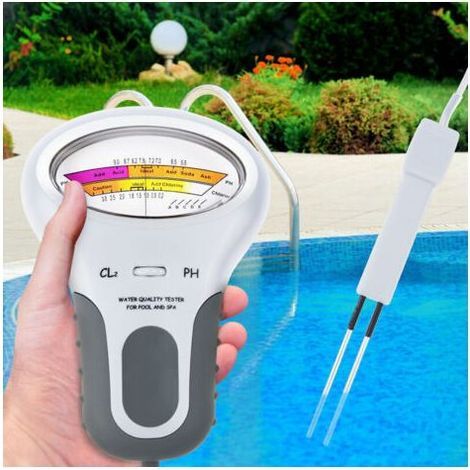 2-in-1-Pool- und Spa-Wassertester – Präzise pH- und Chlormessung, tragbares Gerät mit automatischer Kalibrierung und hintergrundbeleuchtetem LCD-Display (1/4)