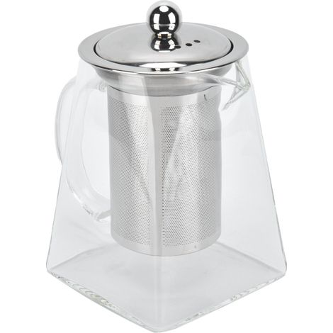 Théière en verre transparent avec filtre amovible en acier inoxydable (304), 750 ml, pour la maison et le bureau (1/5)