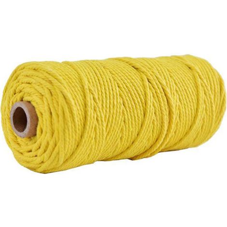 Cordon en coton de 3 mm, cordon coloré, corde beige torsadée pour loisirs créatifs, macramé, bricolage, textile pour la maison, mariage, décoration, 110 yards (90,6 m) (1/5)