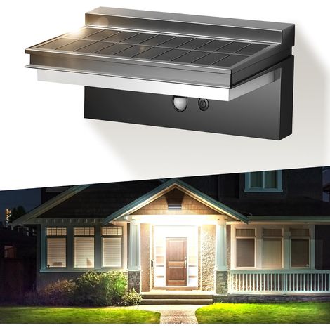 Lampe Solaire Extérieur Détecteur de Mouvement Lot de 2, 4400mAh 1500 LM Très Lumineux Lumière Murale Extérieure, Étanche IP65 Applique Solaire Exterieur 4 Modes pour Jardin, Garage, Blanc Froid (1/5)