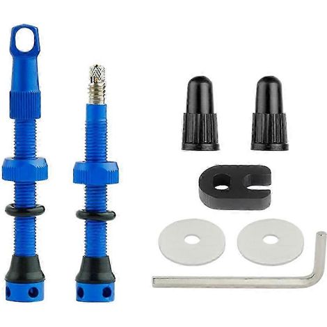 Valves et tiges de valve légères pour pneus tubeless de vélo, dotées d'une structure blue3 et de jantes en alliage d'aluminium. (1/5)