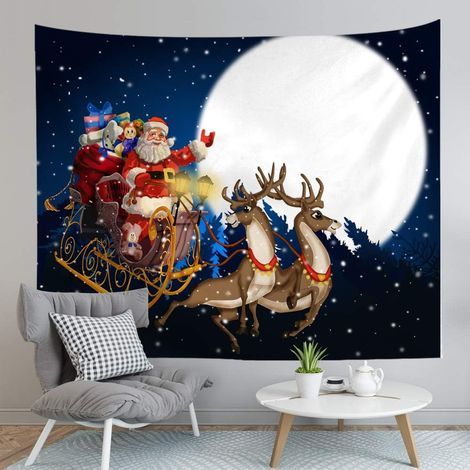 Weihnachtsteppich-Accessoires, Weihnachtsmann-Elch-Motiv, bedruckt (1/5)