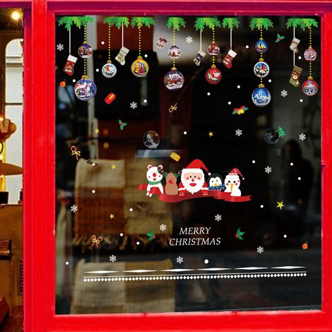 Sticker Fenêtre - Décoratif Noël - Adhésif Étanche pour Vitre Miroir Porte en Verre - Réutilisable Sans Trace - Lot de 1 (1/5)