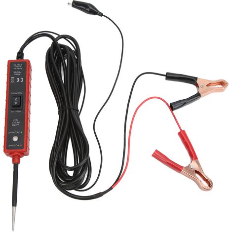 Testeur de circuit électrique automobile, outil de diagnostic, protection contre les courts-circuits, câble rouge de 4 m, 6-24 V CC (1/5)