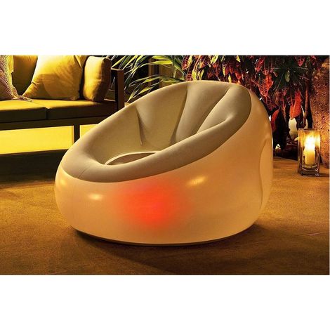 TRADE SHOP - Pouf Gonfiabile Rotondo Con Luce Led Integrata 102 X 97 X 71 Cm Multicolor 75086 - (1/5)