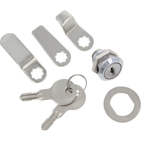 Serrure pour Boîte aux Lettres Largeur Maximale 7 mm Avec 3 Pênes de Tailles Différentes Livrée avec 2 Clés Système de Fermeture pour Casiers, Armoires, Meubles ou Tiroirs