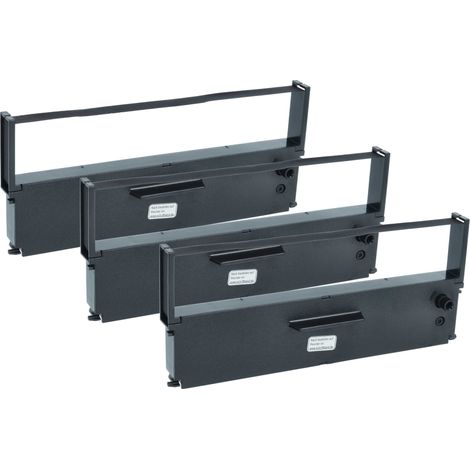 vhbw 3x Ribbon Cartridge Replacement for Epson S015369 for Dot Matrix, Receipt Printer - Black Ink Ribbon (1/4)
