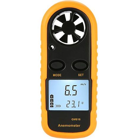 Anemometro digitale portatile con display LCD – Misura la velocità del vento fino a 30 m/s – Termometro integrato – Compatto e leggero per le energie rinnovabili (1/5)
