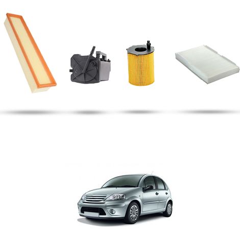 Kit tagliando 4 filtri compatibile con Citroen C3 1.4 hdi 90 66kw dal 2001 al 2009 (1/5)