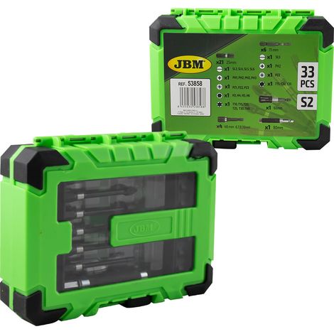 Impact-Bit-Set Jbm S2 Stahl 32 Stück Oxidiert Adapter (1/3)