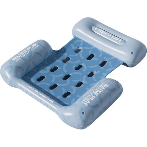 Aufblasbarer Schwimmer mit 3 Schläuchen, faltbares Schwimmkissen für draußen, 105 × 110 cm aus PVC, schwimmende Liege für Pool oder Meer