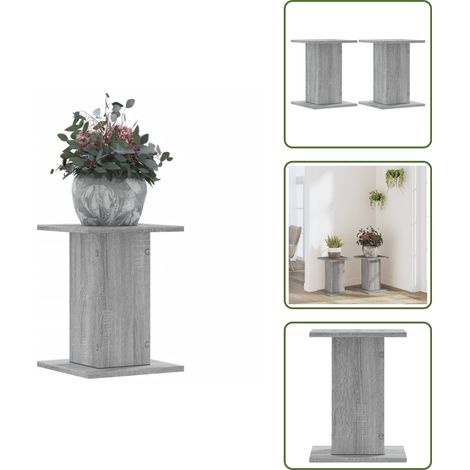 Dekoartikel - vidaXL Pflanzenständer 2 Stk. Grau Sonoma 30x30x40 cm Holzwerkstoff - Blumentopfhalter (1/5)