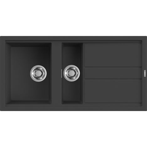 Lavello Elleci Incasso 2 vasche 100x51 Best 475 Granitek Antracite LGB47559 (1/3)