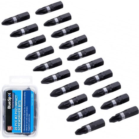 Blue Spot Tools 20 Piece PZ2 Impact Screwdriver Bits (1/3)