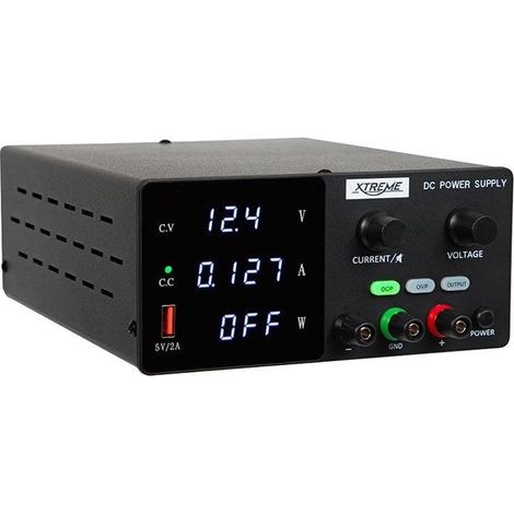 Alimentatore da laboratorio SPPS-G305, tensione regolabile, nero