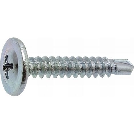 500 Vis autoperceuse tête cylindrique large empreinte phillips acier zingués blanc - DIN7504M - diamètre 4,2 mm - Longueur 12,70 mm - Diamètre 4.2 mm