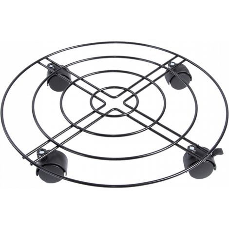Support de plantes en métal à roulettes - Poids max 60 kg - D 38.2 x H 6,7 cm - Fer, PP - Livraison gratuite (1/4)