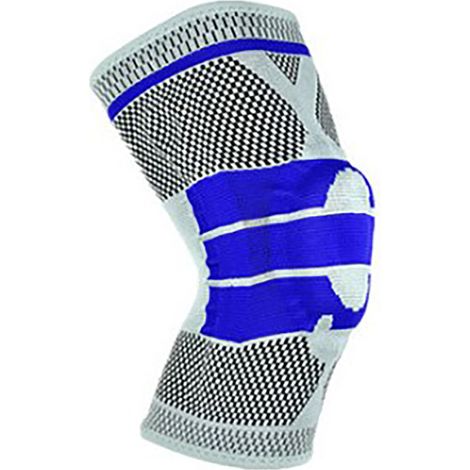 Genouillères de soutien avec anneau en silicone épais, en tissu tissé respirant, idéales pour le basketball, grises et de taille XL.