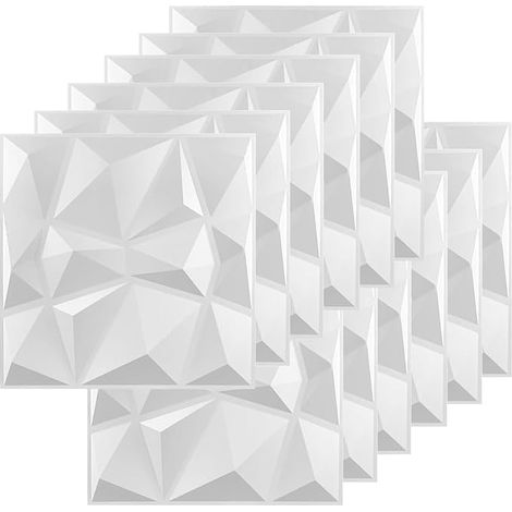 Set di 12 pannelli murali 3D - Lastre in PVC - Pannelli murali 3D - Rivestimento per facciate - Pannelli per soffitti - Pannelli per pareti gioco - Carta da parati per soggiorno e camera da letto (1/5)