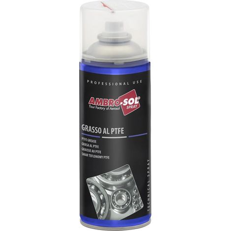 Ambro-Sol - G007 Grasso Spray al PTFE, Lubrificante al Teflon Ideale per Carichi Elevati, Bomboletta Spray in Banda Stagnata 100% Riciclabile all'Infinito da 400 ml, beige (1/4)
