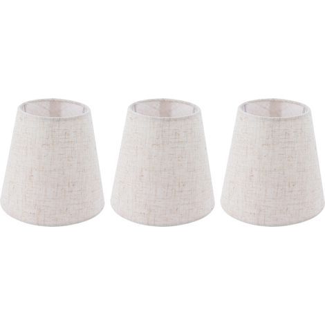 Abat-jour en tissu de lin E14, 3 pièces, abat-jour en méson pour lustre à bougie, décor d'hôtel KTV (1/5)
