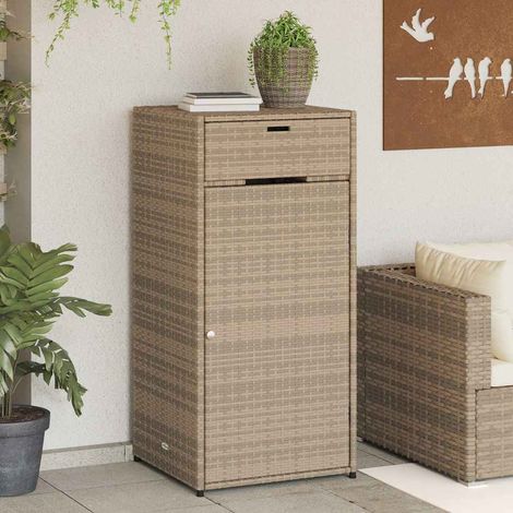 Gartenschrank Beige 55x55x111 cm Poly Rattan