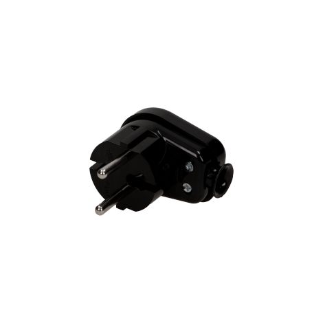 Fiche coudée b/u 16A 2P 250V noire WT-16 K2