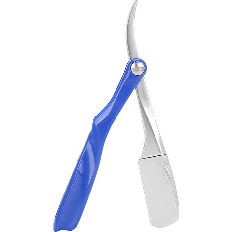 Rasoir de poche professionnel pliable pour homme, tondeuse à barbe et visage manuelle, outil de soin portable, bleu (1/5)