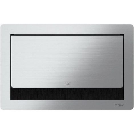 EVOline 1593 7000 2700 FlipTop Push M prolunga multipla con 4 prese AC girevoli lunghezza cavo 3 m colore Nero Acciaio inox (1/2)