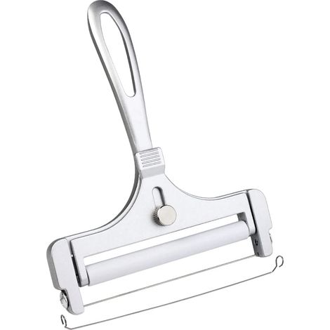 Trancheuse à fromage en fil d'acier inoxydable, trancheuse à fromage à épaisseur réglable, adaptée aux fromages à pâte molle et aux fromages semi-durs (argent givré) 5,9 x 4,5 pouces (1/5)