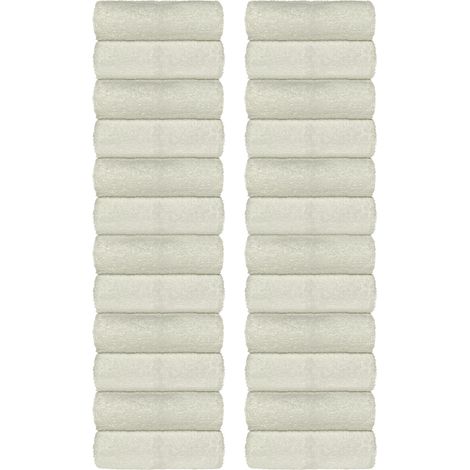 Set Asciugamani Bagno 100% Cotone Super Assorbenti Telo Doccia Spugna Professionali Salvietta Lavetta Viso Asciugamano Salviette Teli Asciugamano Ospite Qualità Hotel Lavette 24 Salviette viso - Natur