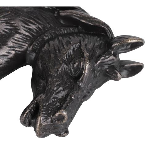 Tirador de puerta con forma de caballo, 2 piezas, aleación de zinc, negro/marrón, electroquímicamente inodoro, diseño moderno, 4 x 5 x 1,4 cm, fácil instalación. (1/5)