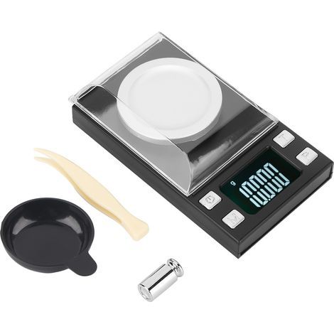 Tragbare Mini-Digitalwaage mit LCD-Display, hohe Präzision (0,001 g), zum Wiegen von Schmuck, Goldpillen (20 g/0,001 g). (1/5)