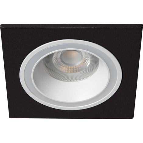 Anello decorativo spot inserito - Quadrato - Aluminio bianco/nero - 92x92mm (1/3)