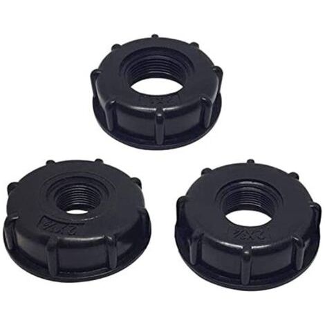 3PCS IBC Bouchon de Réservoir Plastique Adaptateurs en S60x6 Raccord Rapide et pour Réservoir d'eau 1/2 ' 3/4 ' 1 ' Connecteur Joints Filetés en Adaptateurs pour Le Jardin de La Maison-Noir (1/5)