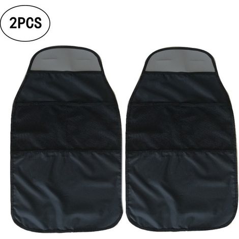 2 Pièce Protections Dossier de siège Voiture, Organisateur Voiture Enfant, Protections de Sièges Arrière Enfant Impermérable Anti-salissures(Noir) (1/4)