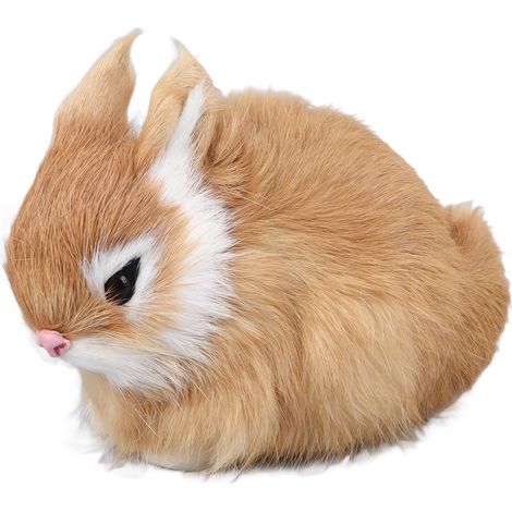 Lapin en Peluche Réaliste Doux et Coloré, Figurine Décorative pour Enfants, Idée Cadeau Mignon (1/5)