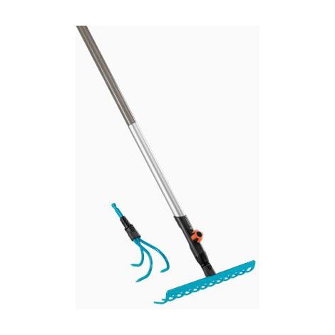Gardena Grubber und Rechen combisystem mit Holzstiel Rechen, Besen & Greifer (1/3)