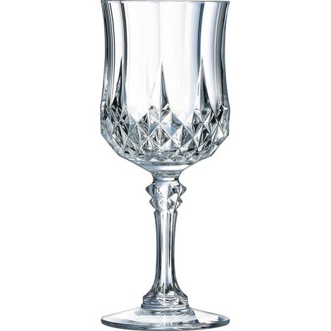 Cristal d'Arques Paris Longchamp Collection - 6 bicchieri da vino 25 cl in Kwarx, lucentezza, trasparenza e alta resistenza, modellature iconiche, realizzati in Francia (1/5)