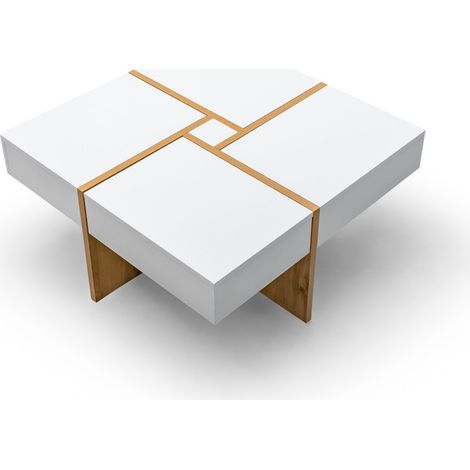 Table basse blanc 85x85cm Reve design moderne de haute qualité (1/4)