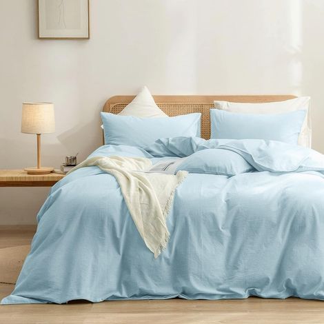 1 Parure de lit, Housse de couette coton 220x240cm, Fermeture éclair, 2 Taies d'oreiller 65x65cm, Chambre adulte