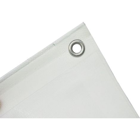 QAZQA Bâche tissée - Professional Line - 140 g / m² - 10 tailles disponibles - Bâche de protection - Bâche de bateau - Bâche pour bois, blanc, 2x4