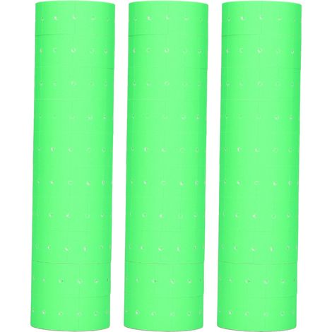 Lot 15000 étiquettes adhésives 21x12mm vert fluo pour pistolet à prix M5500 MX5500 (1/5)