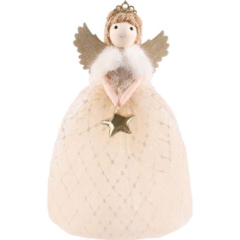 Angel Tree Topper - Non-Woven Fabric - For Indoor Outdoor Christmas Tree Decoration - 26 X 15 Cm - 1 Piece (1/5)