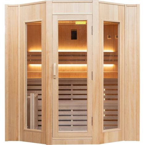 Dampfsauna ZEN - France Sauna - 6 Plätze - 198 x 174 x 200 cm - Fichtenholz - Komplettpaket 6.0kW (1/5)