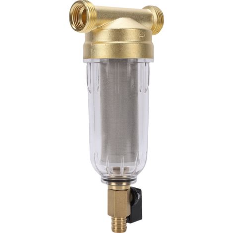 Filtre à sédiments pour toute la maison, préfiltre de lavage à contre-courant à essorage pour machine à laver, filetage mâle G3/4 et femelle G1/2 (1/5)