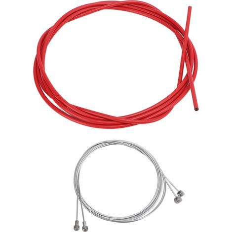 Ensemble gaines câbles vélo MEROCA - Kit de protection pour câbles de frein et dérailleur avec tube rouge
