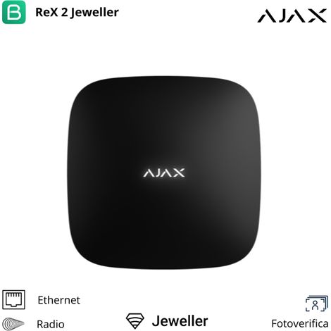 38208 - Jeweller - ReX 2 - Funk-Reichweitenverstärker mit Fotoverifizierung von Alarmen - Farbe black - Ajax drahtlose Sicherheit