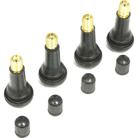 TR413 Set of 4 Push-In Tire Valves Length 45mm (1/4)