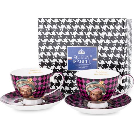 Tasse mit Untertasse 2+2 Porzellan mehrfarbig (1/5)